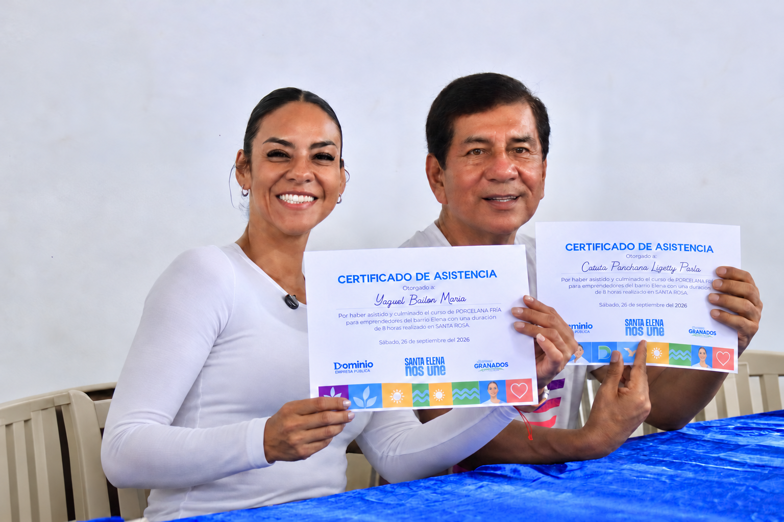 Dionicio Gonzabay junto a Fernanda Granados